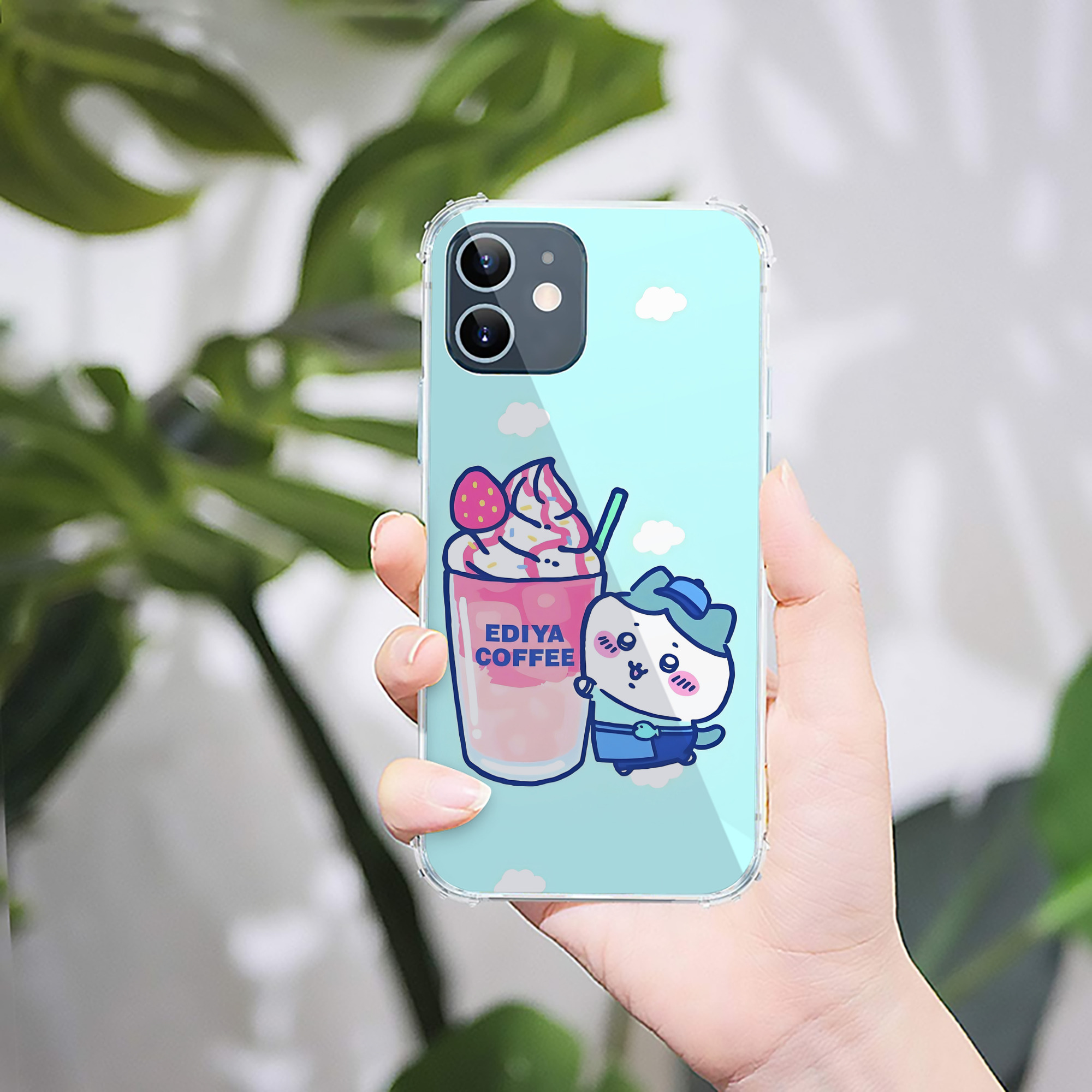 （画像用） ちいかわ Chii-kawa 【iPhone 12シリーズ対応】透明スマホケース（クリアソフトケース）